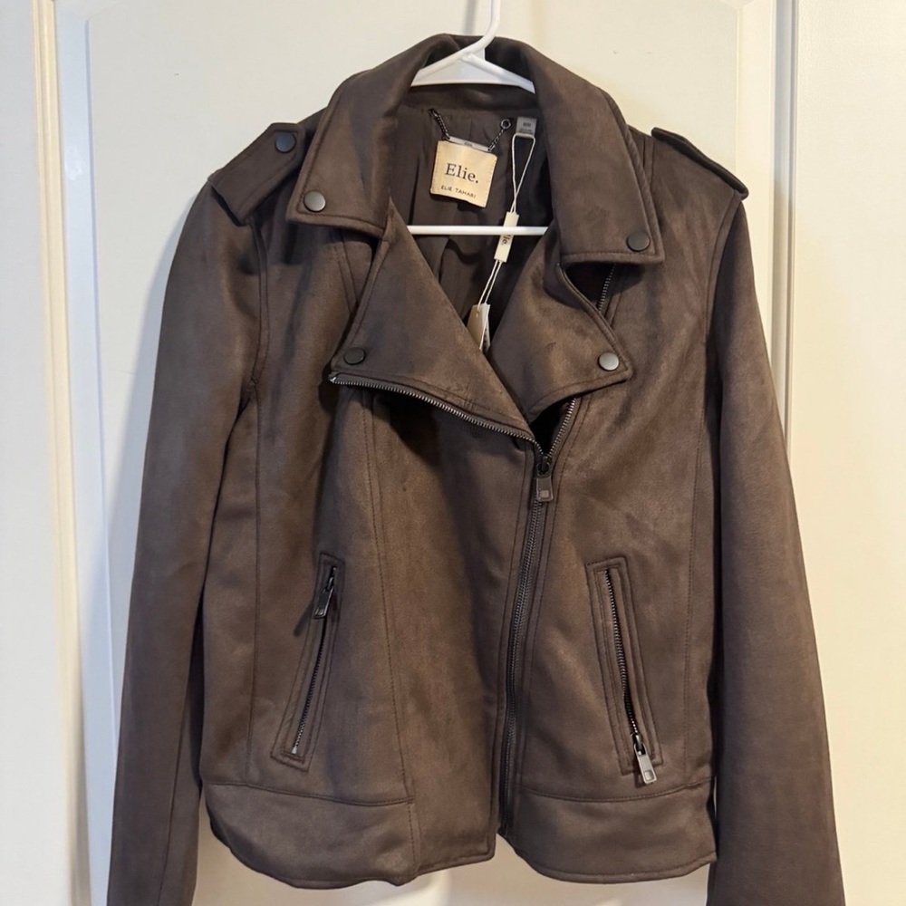 Elie Women's Brown suede moto Jacket